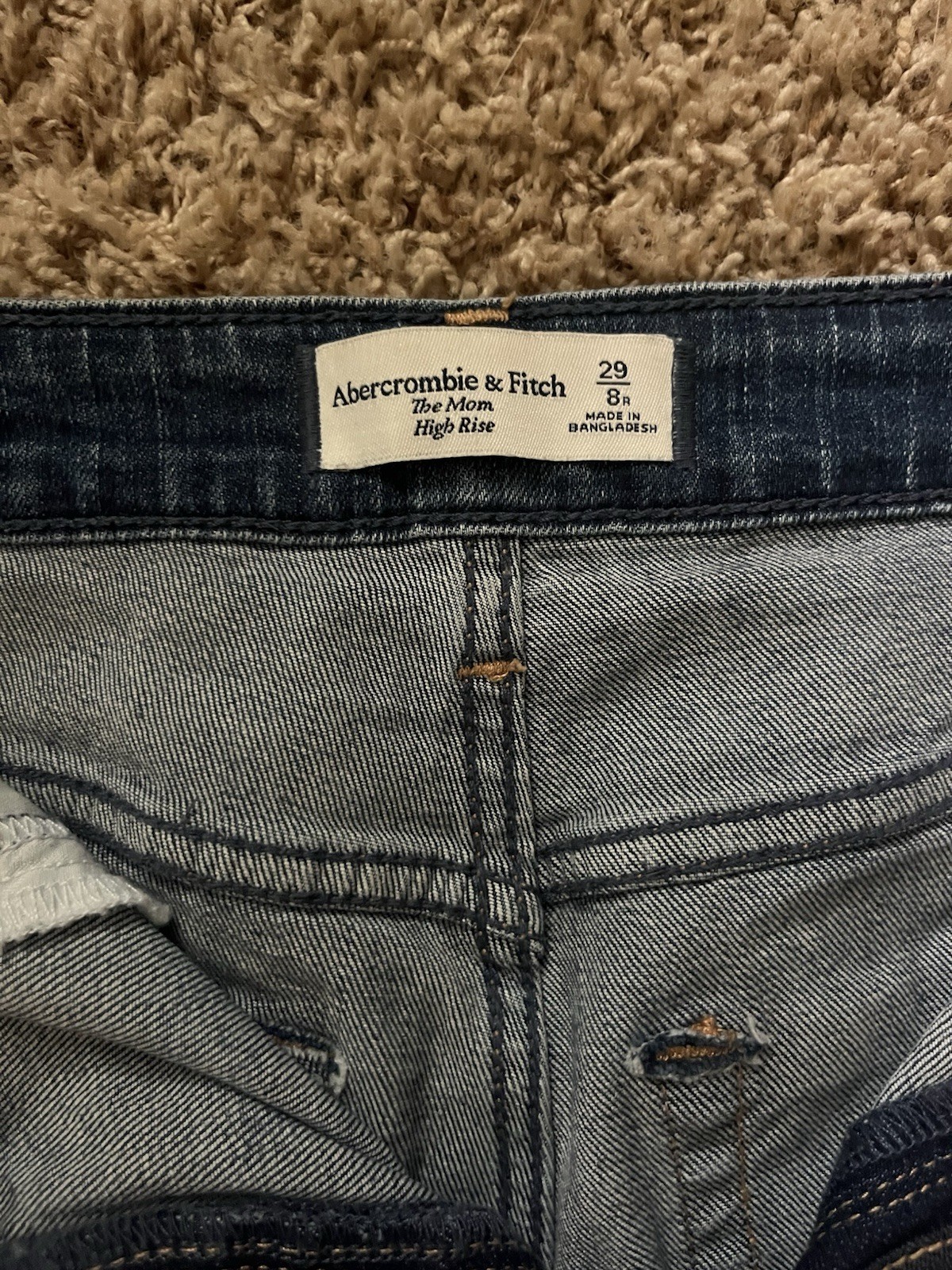 Abercrombie & Fitch Women’s High Rise Straight Jeans Blue Denim Medium Wash
