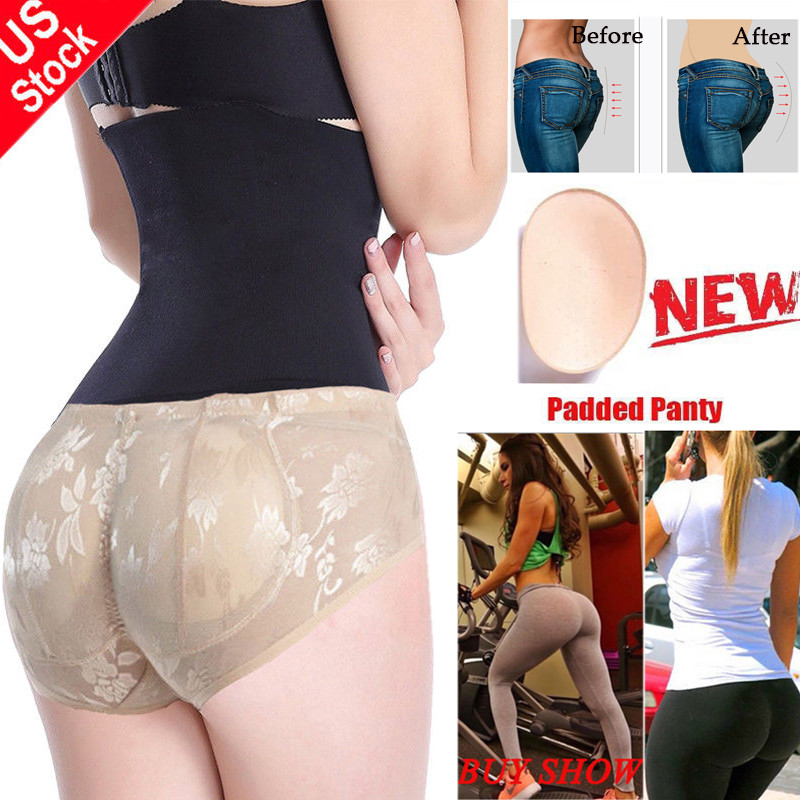 Women Butt Lift Shapewear Buttock Padded Underwear Enhancer Brief Lace Panties