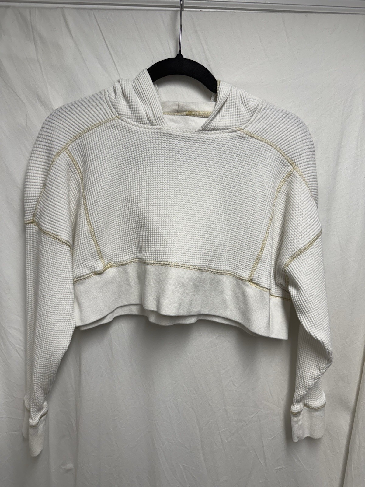 Urban Outfitters Feather Out From Under Tank Top Ivory Ribbed Cropped, Size S/P