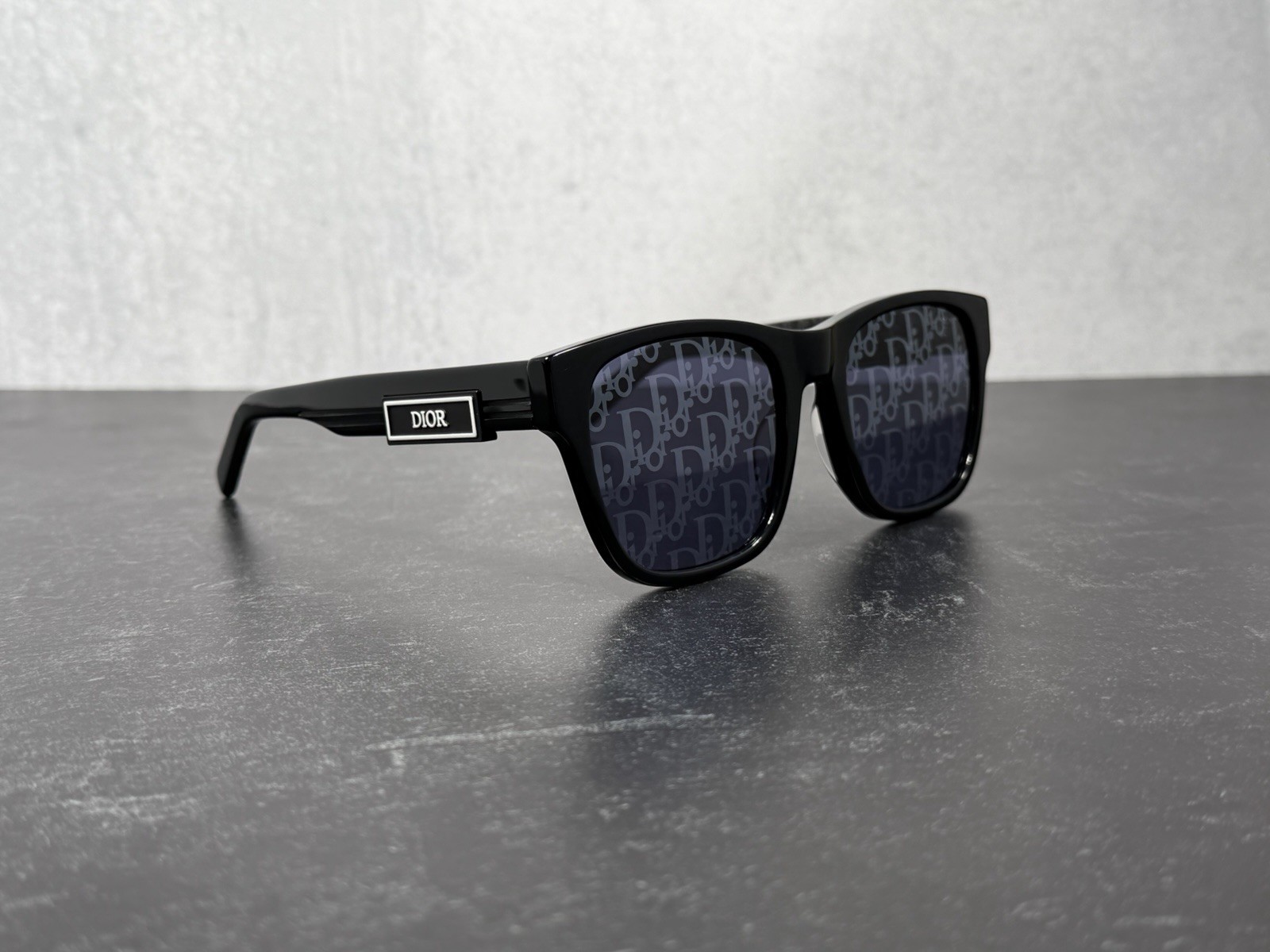 NEW CHRISTIAN DIOR DIORB23 S2F SUNGLASSES BLACK BLUE LOGO LENS B23! SHIPS TODAY!