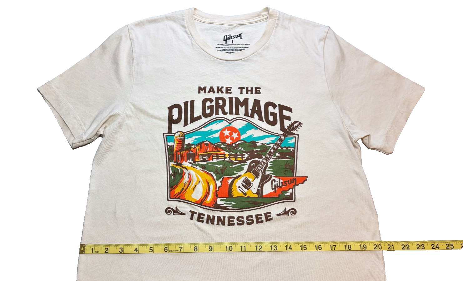 GIBSON Guitars MAKE THE PILGRIMAGE TENNESSEE T-SHIRT, Men’s Size LARGE