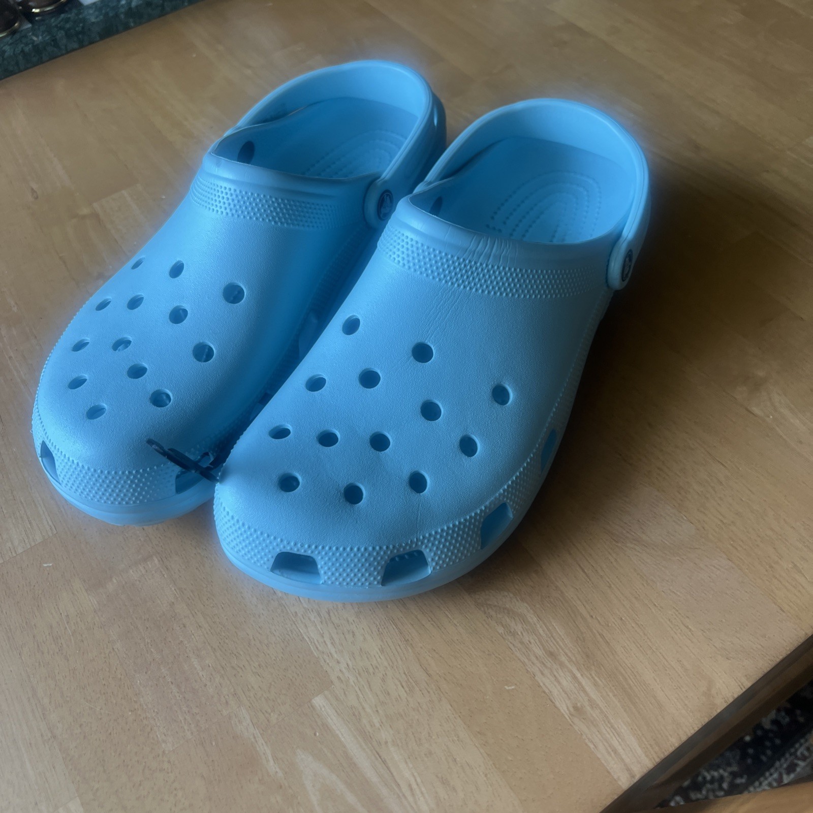 New Men’s SZ 14 Crocs Classic Clog Slide Ultra Light Blue / Turquoise