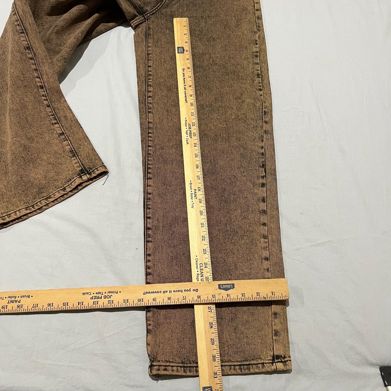 Wild Fable Womens Rust Brown Denim Super High-Rise Baggy Wide Leg Jeans 2/26R
