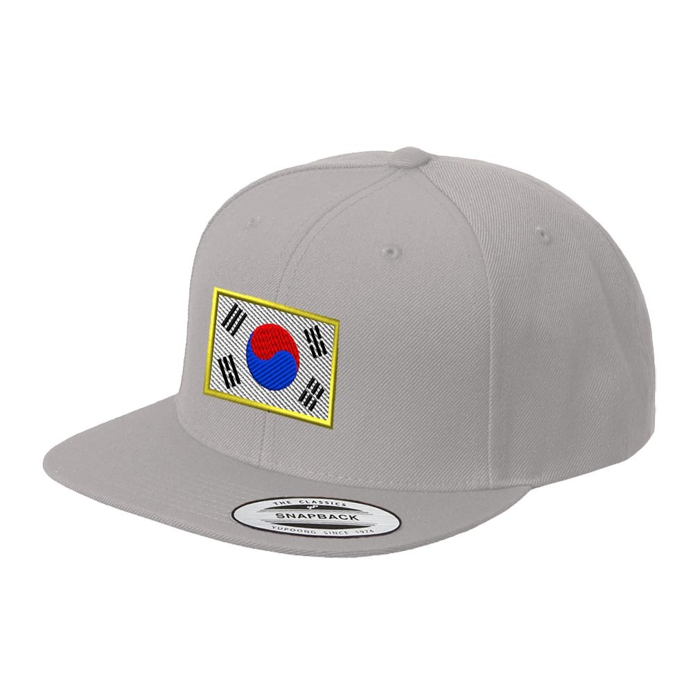 South Korea Embroidered Flat Visor Snapback Hat