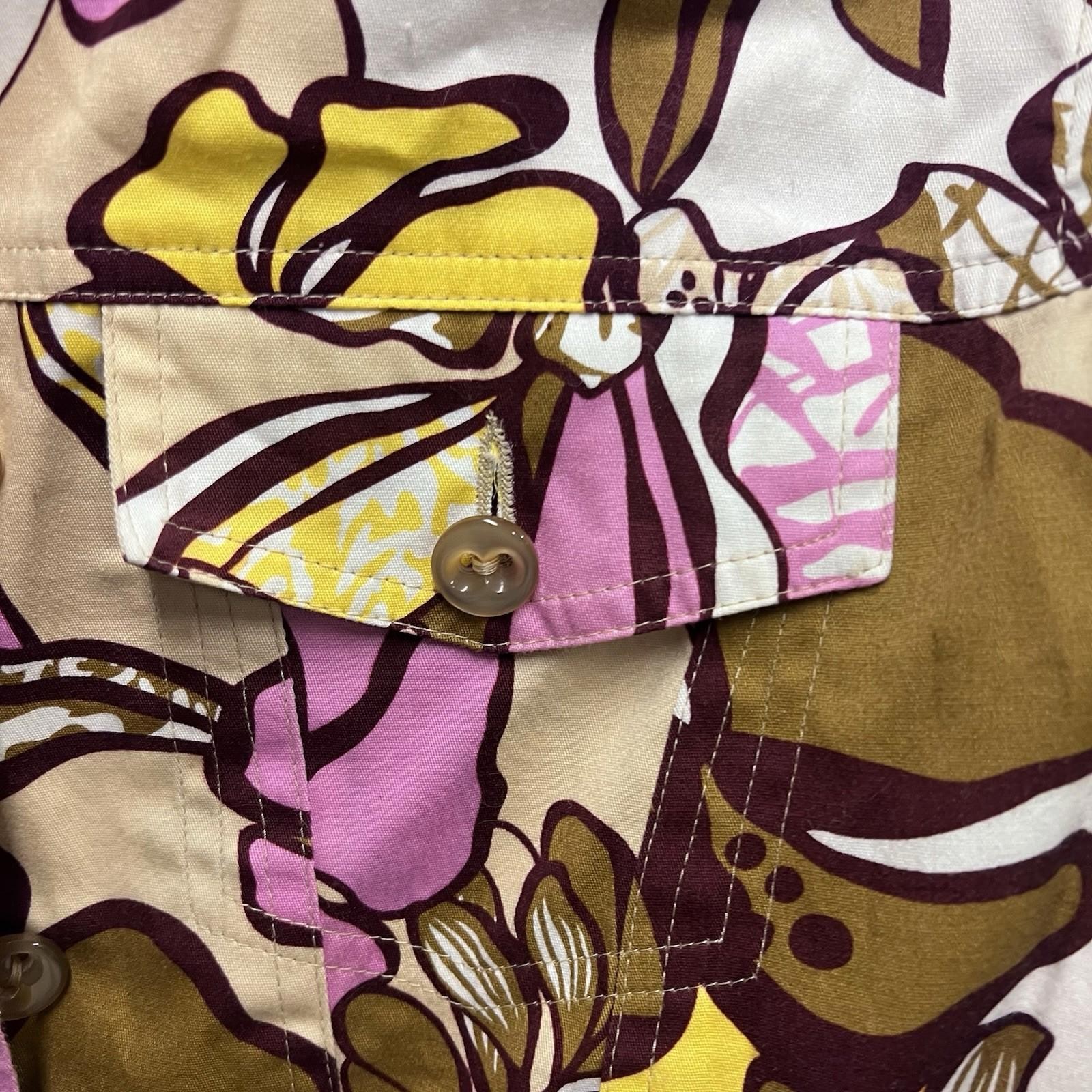 Harvé Benard Jacket Vintage Button Pink Yellow Brown Floral Sz 6