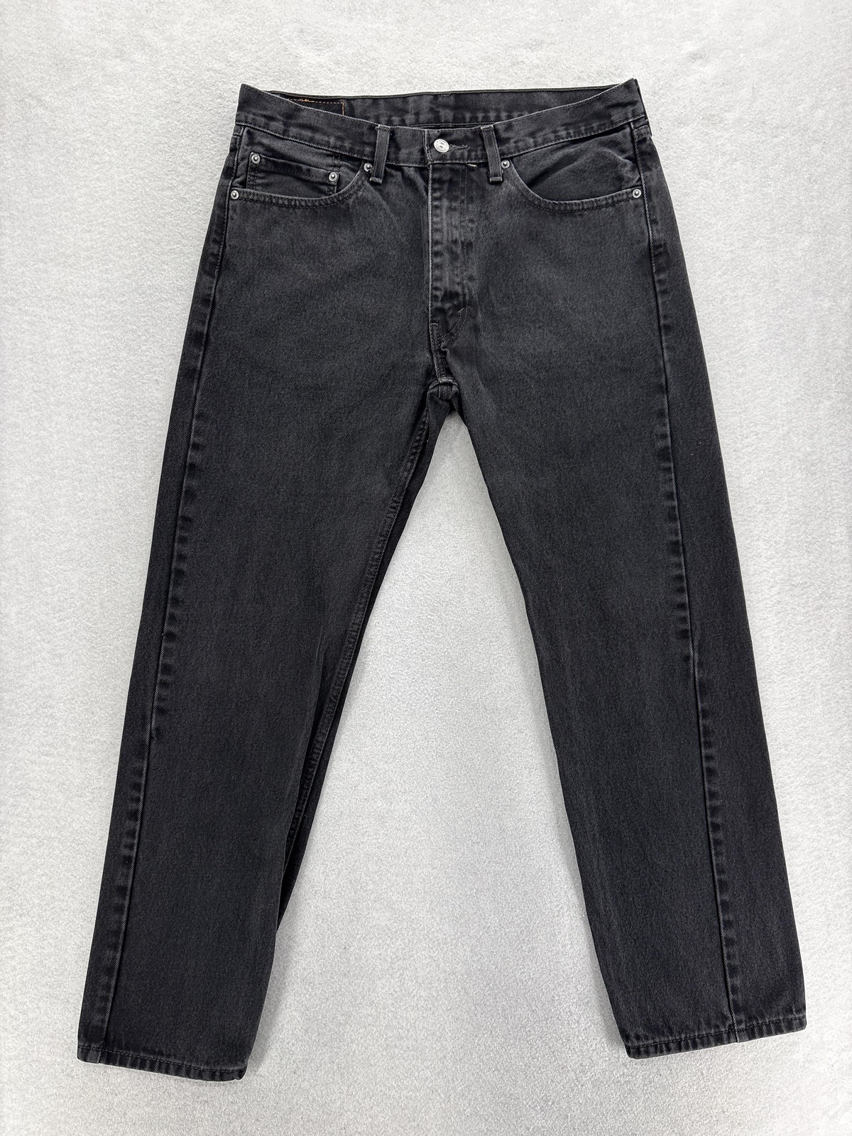 Levis 505 Jeans Mens 36×32 Charcoal Wash Regular Straight Cotton Denim Pants