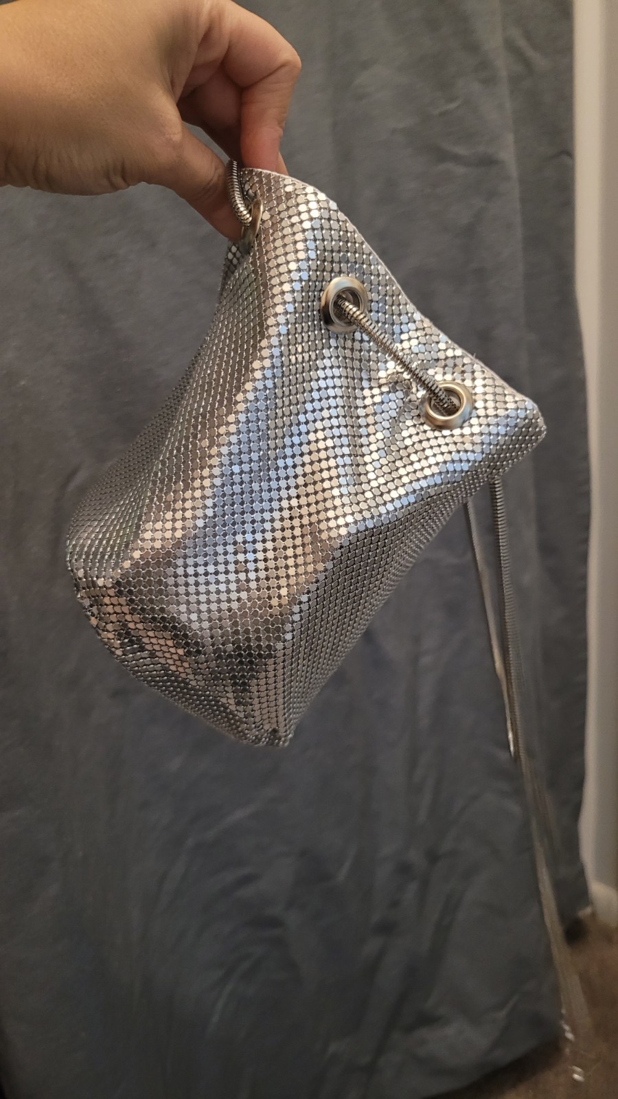Aluminum Metal A small women’s formal handbag for a party or wedding celebration