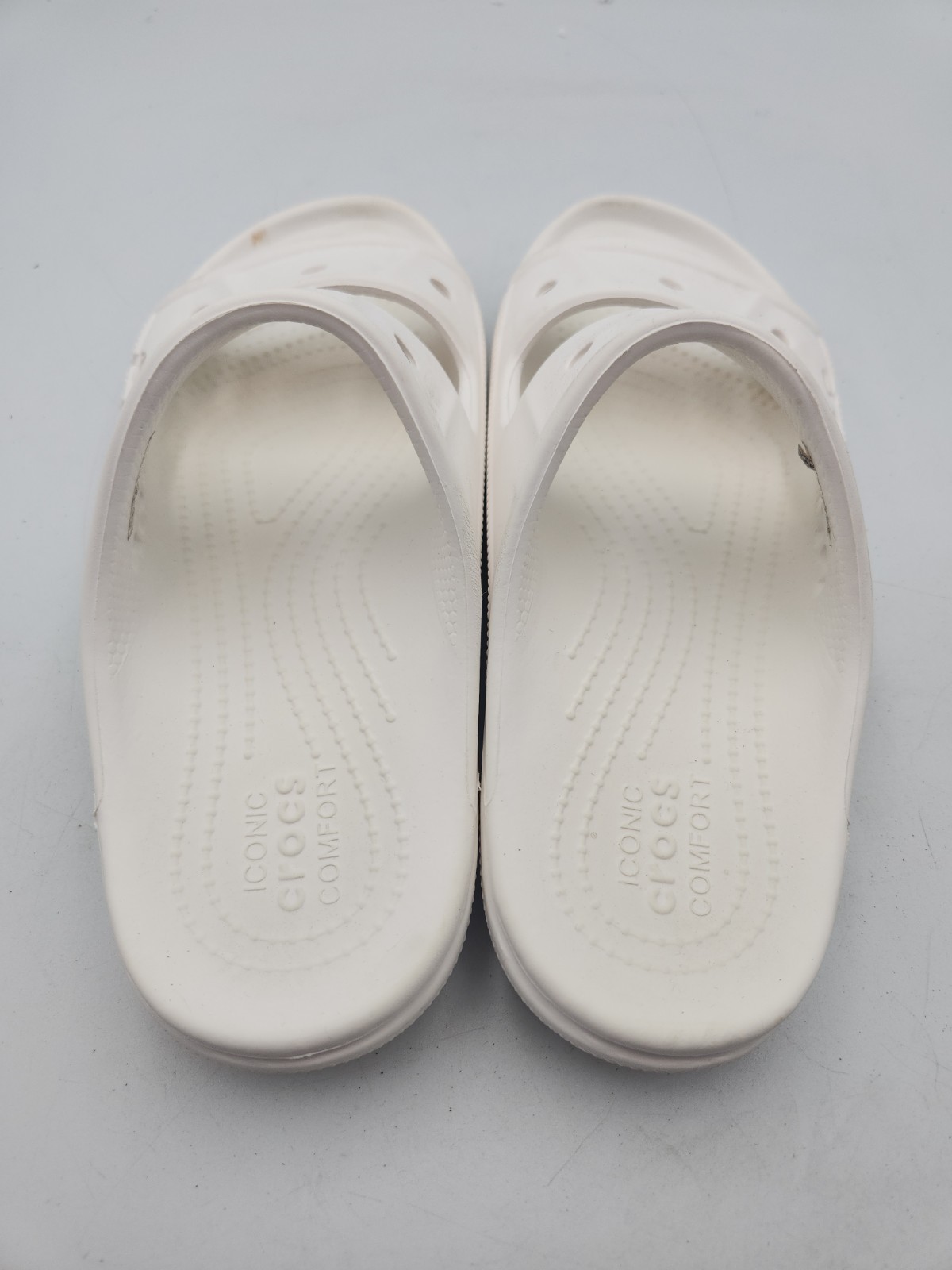 Crocs Baya Two-Strap Slide Sandals White 207627-100 Womens Size 8 Mens Size 6