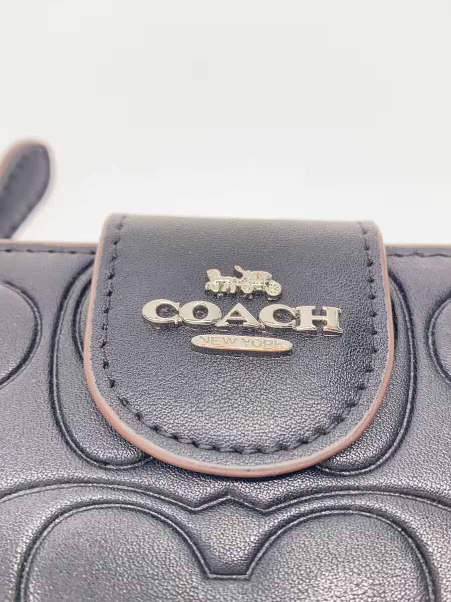 COACH Bi-fold Leather Wallet, Black, Women’s, cm241