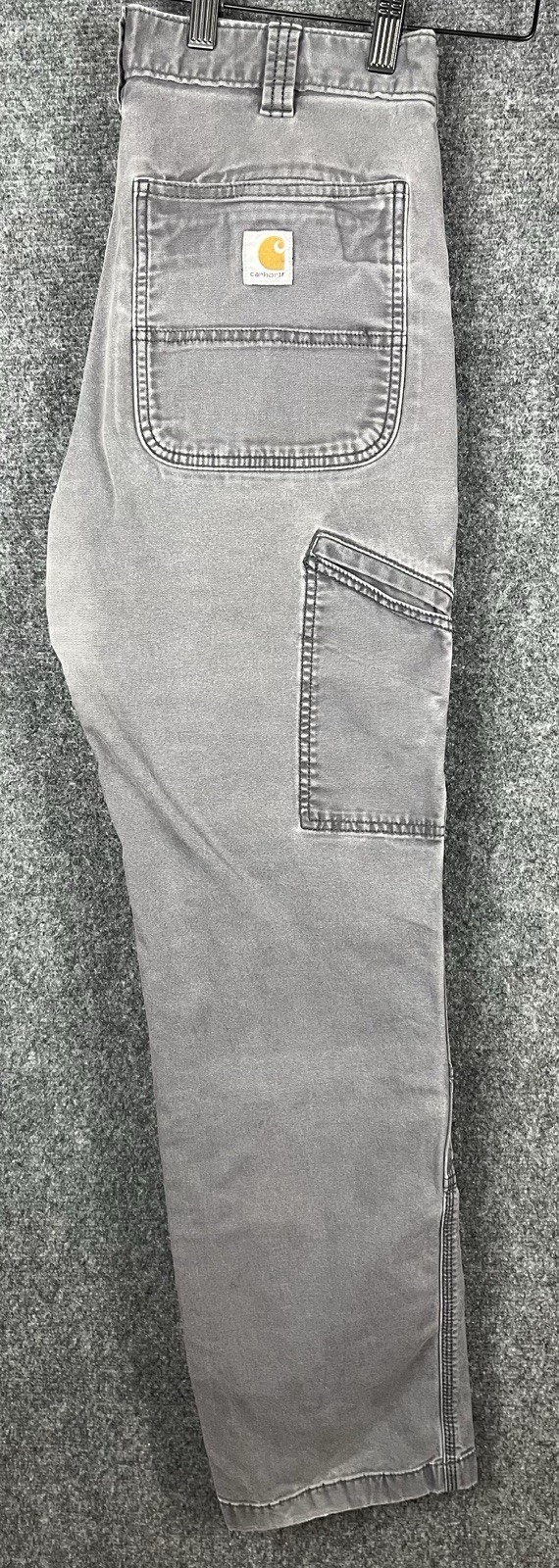 Carhartt Pants Mens 32X32 Gray Relaxed Fit Double Knee Damaged Outdoor Workwear