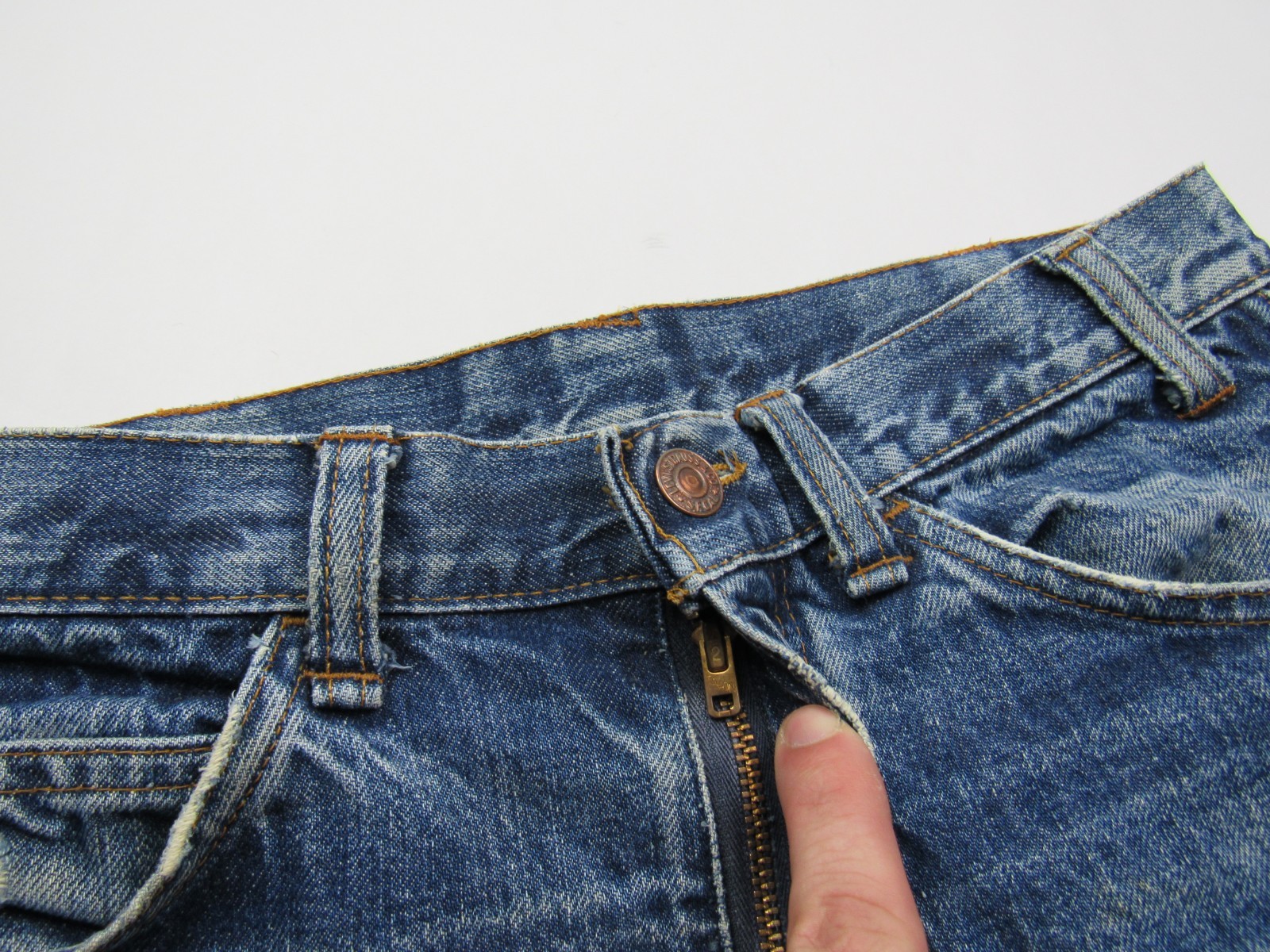 Vtg 1960s Levis Big E Orange Tab 606 Super Slim Denim Jeans 30 x 29 Talon Zip