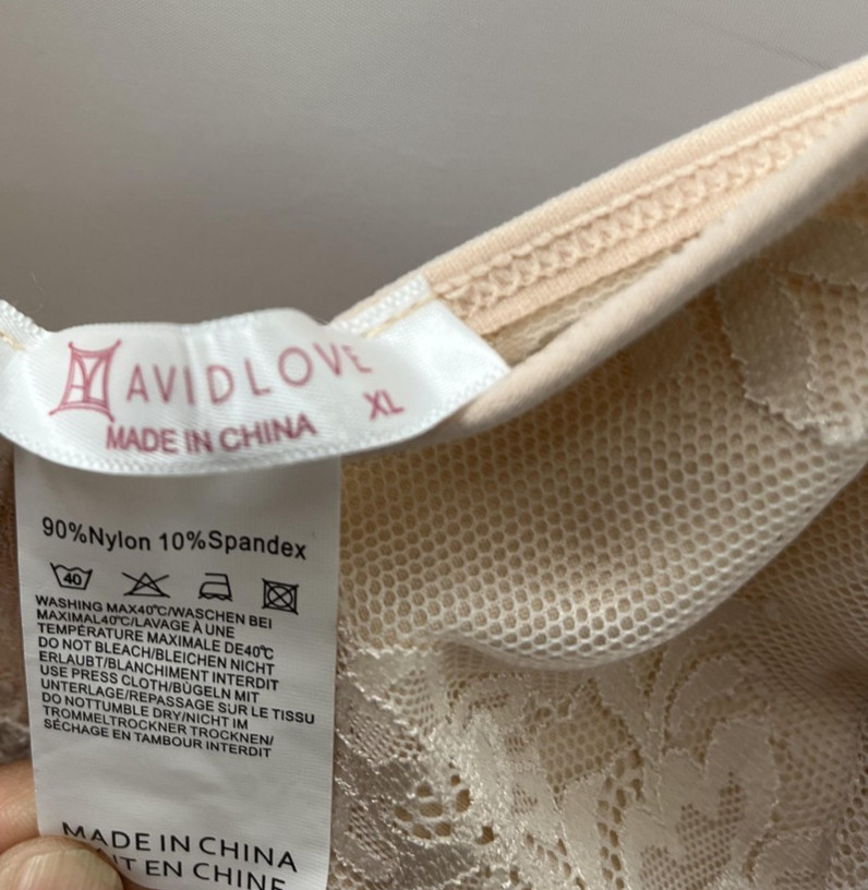 Avidlove Bra Womens XL Beige Lace Bralette Sheer Stretch Wireless Unlined