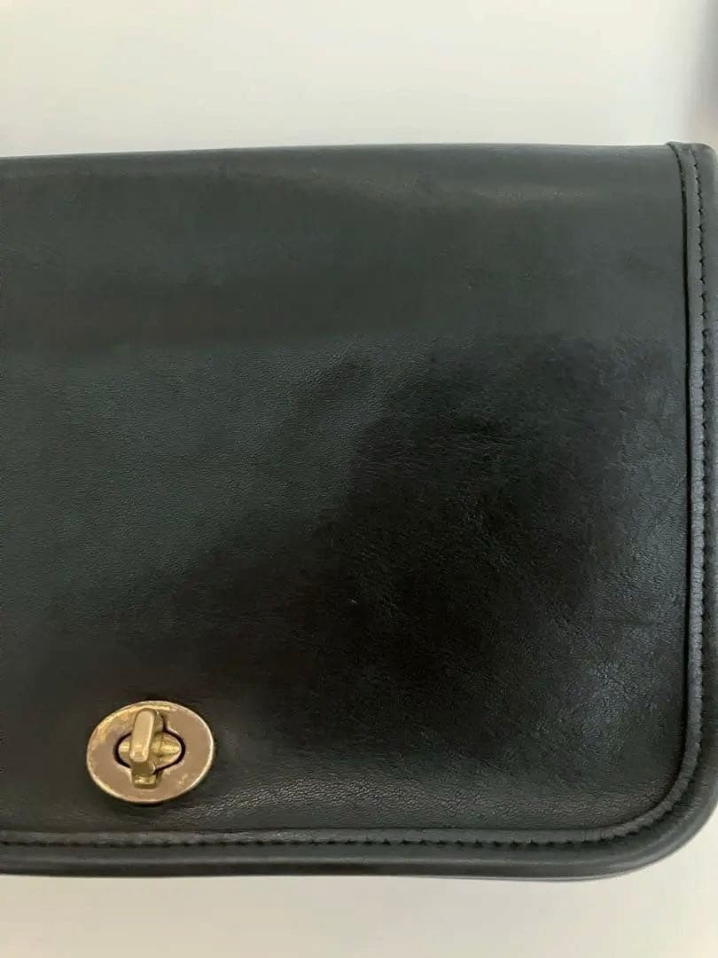 Coach Old Leather Shoulder Bag Black 9.3 x 5.9 x 1.4 inches Used