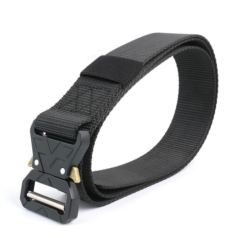 Men’s Nylon Tactical Belt Quick Release 1.5 in Buckle Webbing Waistbelt Black