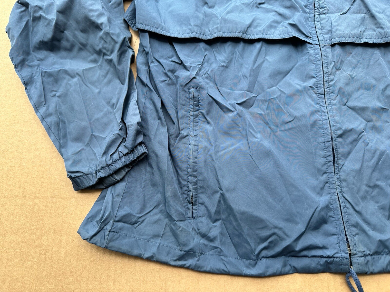 Vintage 90s Woolrich Windbreaker Jacket Mens M Nylon Classic Outdoor Hike Blue