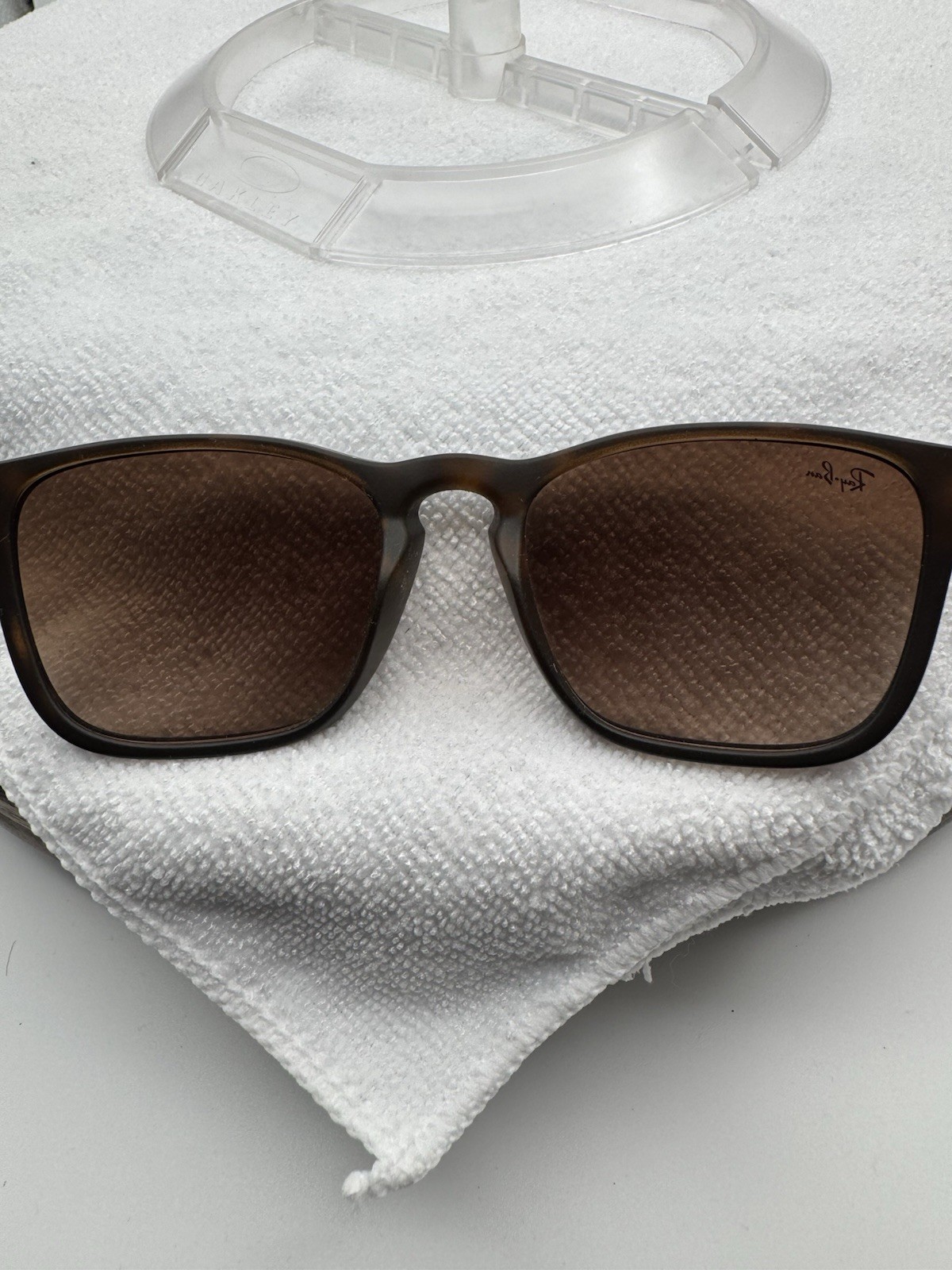 NEW Ray-Ban RB4187 856/13 CHRIS Polished Light Havana Dark Brown Sunglasses