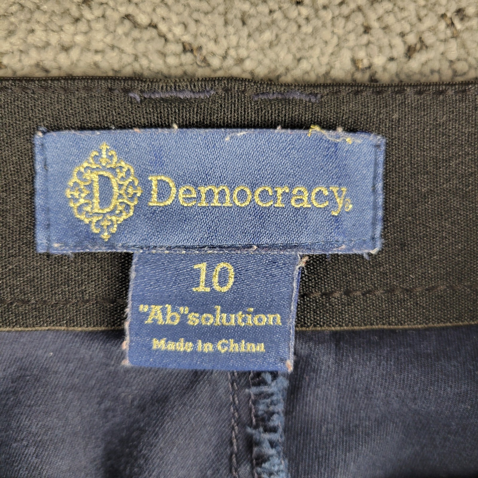 Democracy Pants Womens 10 Blue Navy Straight Leg Chino Ab Solution Shaping