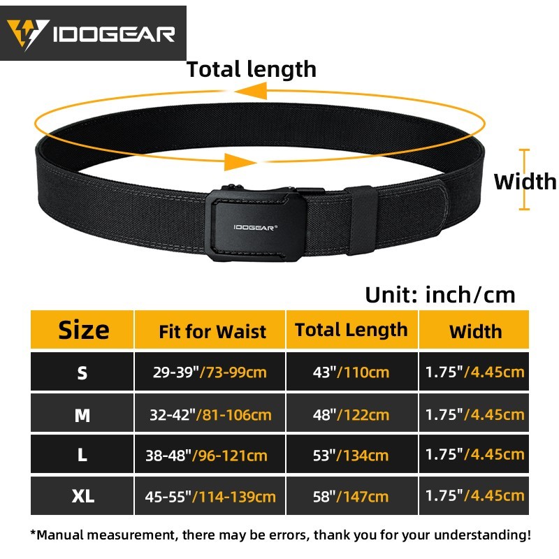 DOGEAR Tactical Ratchet Belt 1.75 Heavy Duty 1000D Nylon Metal Buckle EDC CCW