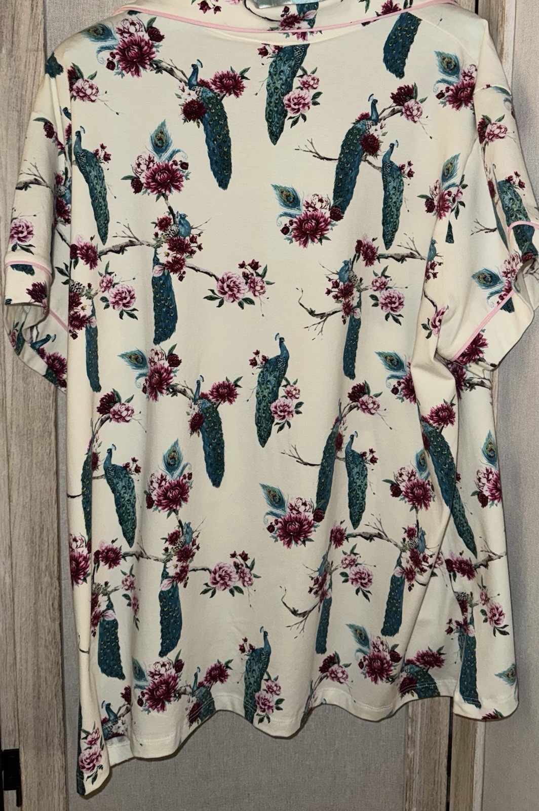 New BedHead Pajama 2X Top Peacock Floral USA Stretch TOP ONLY Multi Color