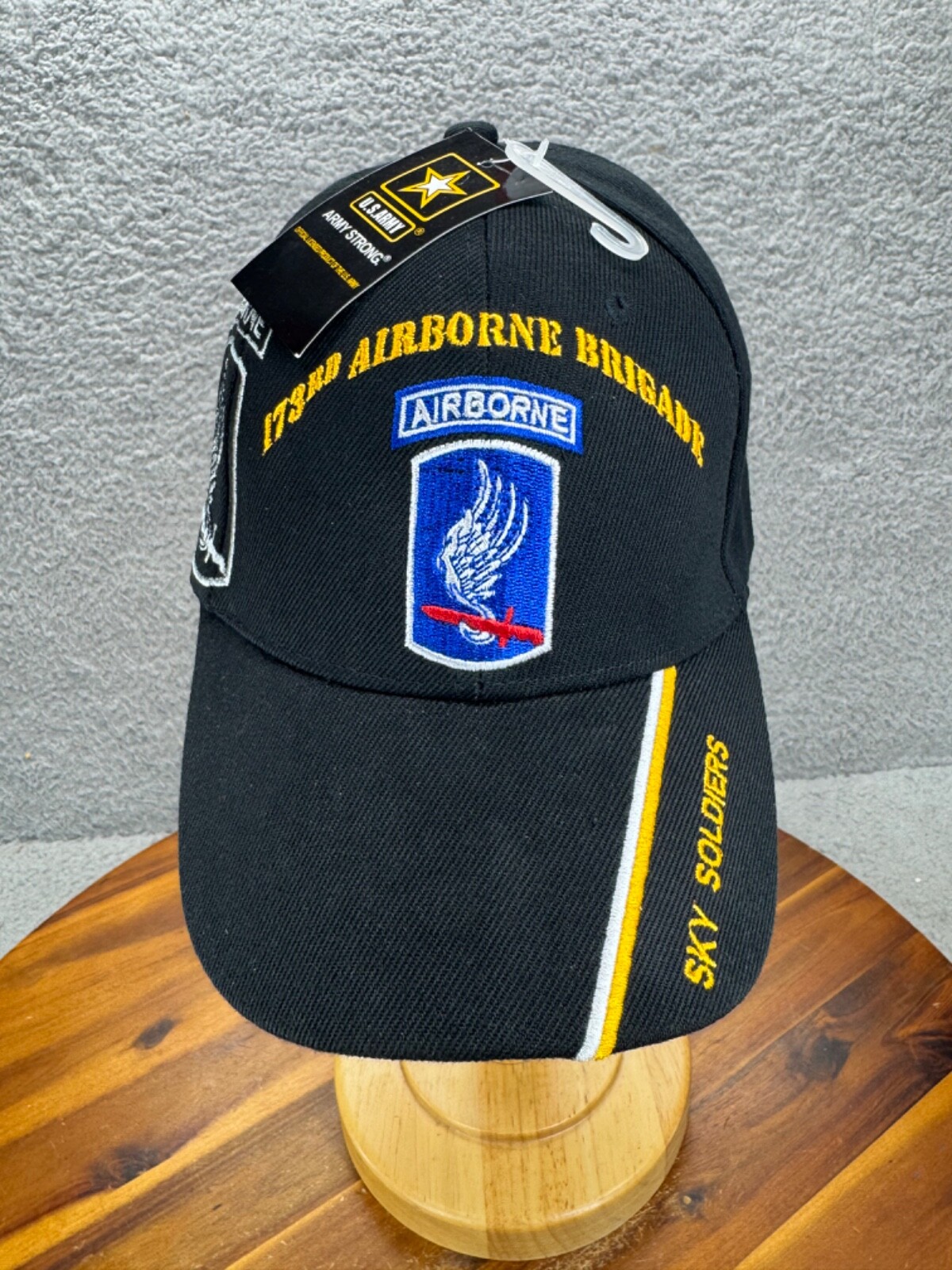 173RD Airborne Brigade Strapback Official US Army Hat Cap Embroidered Black KYS