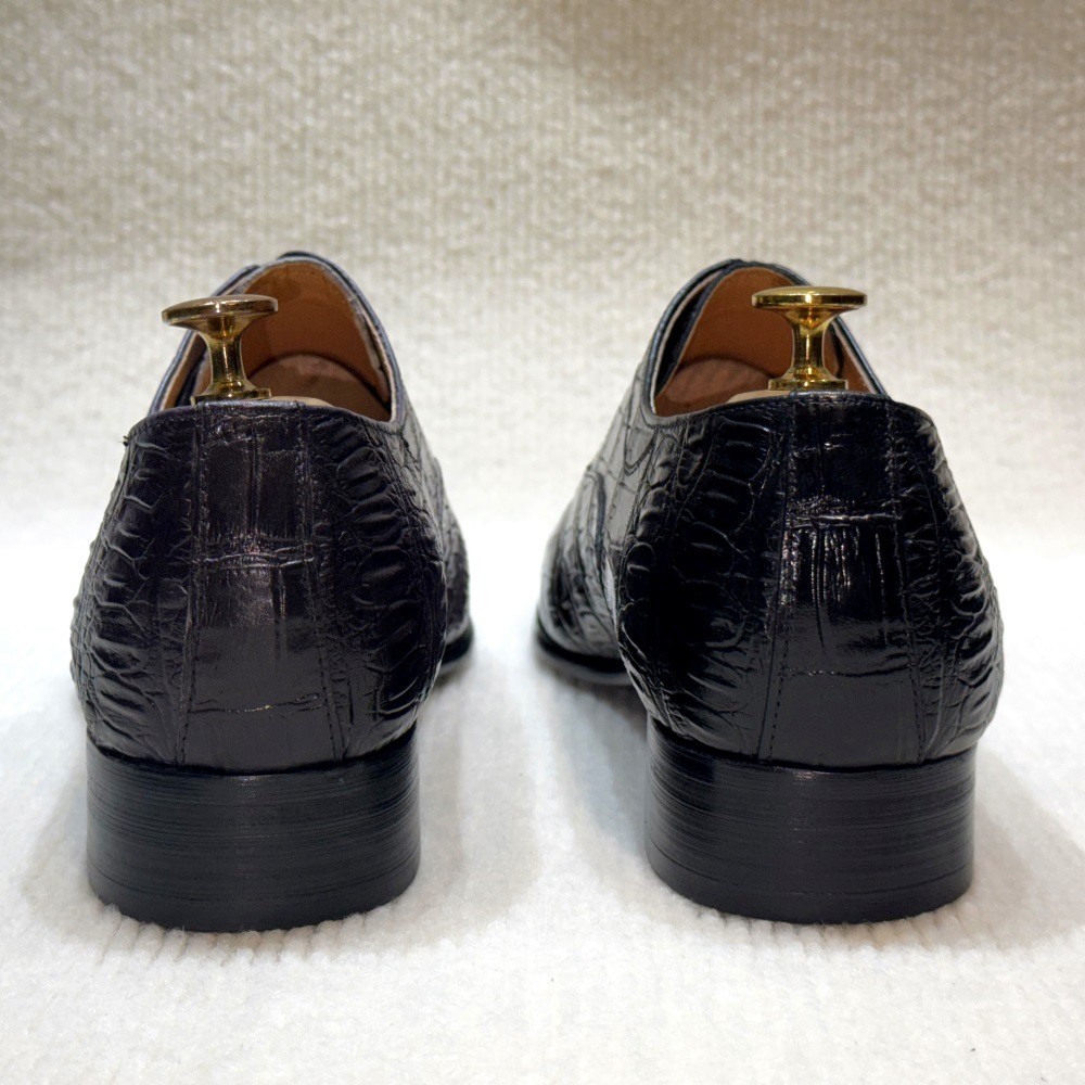 Mens Alligator Crocodile Pattern Business 100% Real Leather Dress Shoes Handmade
