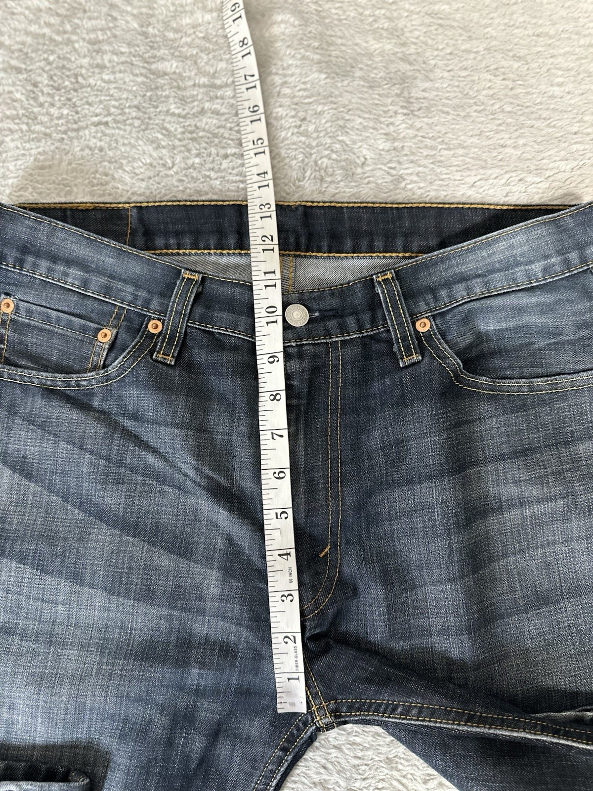 Levi’s 513 Mens Slim Straight 33×32 Blue Pants Denim Jeans Stretch