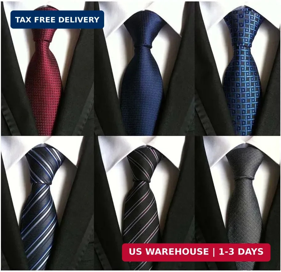 WeiShang Lot 6 PCS Classic Men’s Silk Tie Necktie Woven JACQUARD Neck Ties