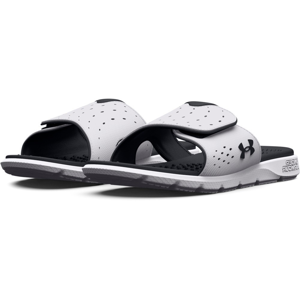 Under Armour 3026027 Women’s UA Ignite Pro Slides, White/Black, Size 10