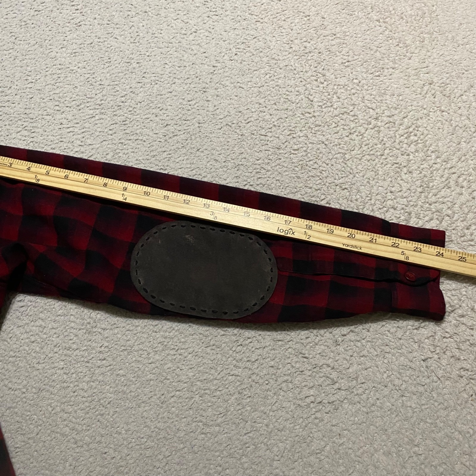 Pendleton Mens Medium Board Shirt Red Plaid Button Front Elbow Patches Wool
