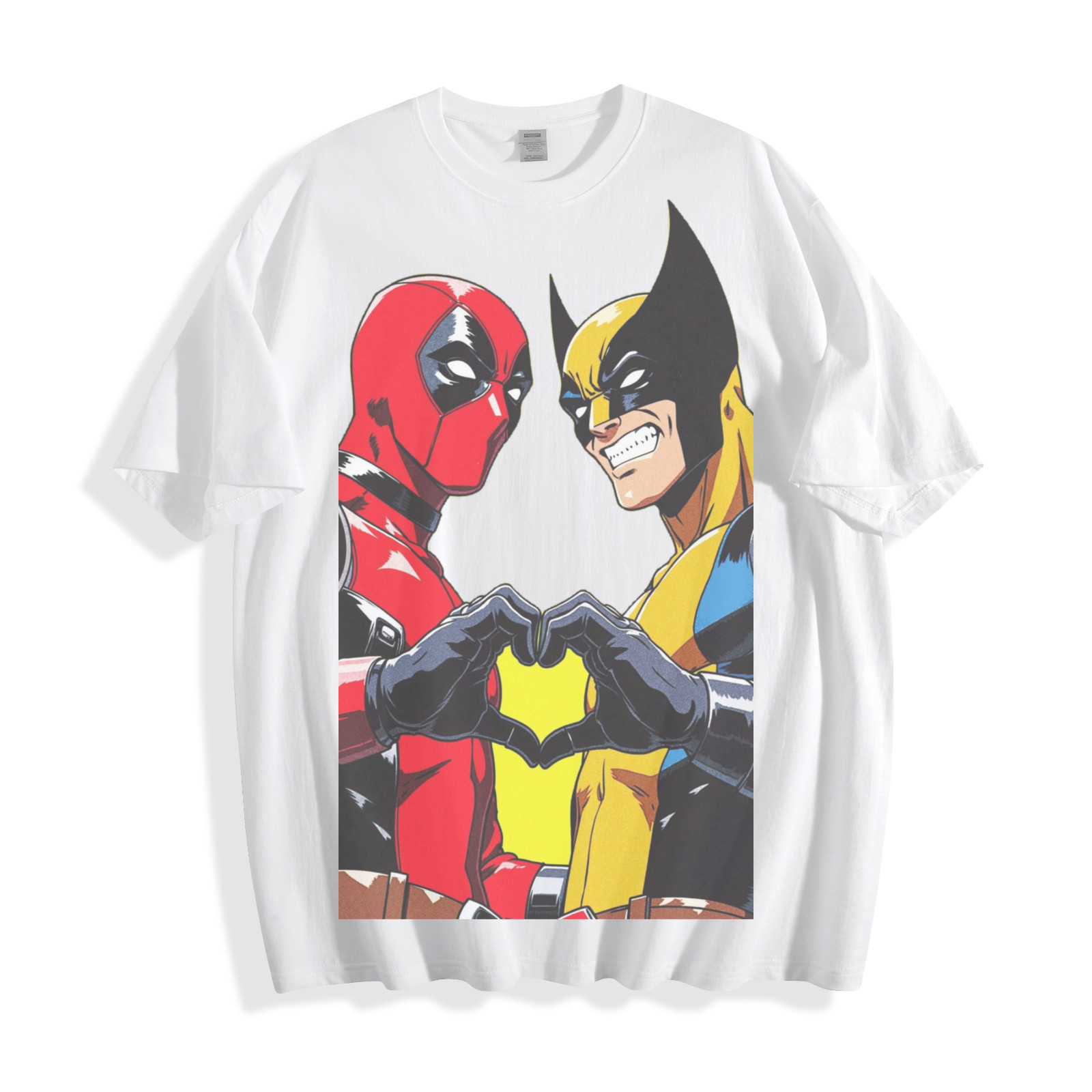 Deadpool & Wolverine Heart T-Shirt – Marvel Duo Unisex Tee
