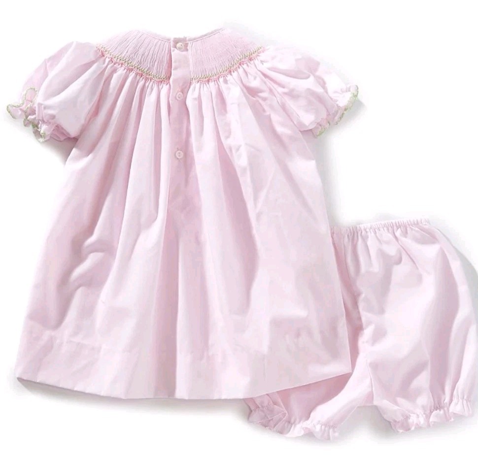 Petit Ami Baby Girl’s Smocked Embroidered Easter Bunny Shift Dress-Size-06M
