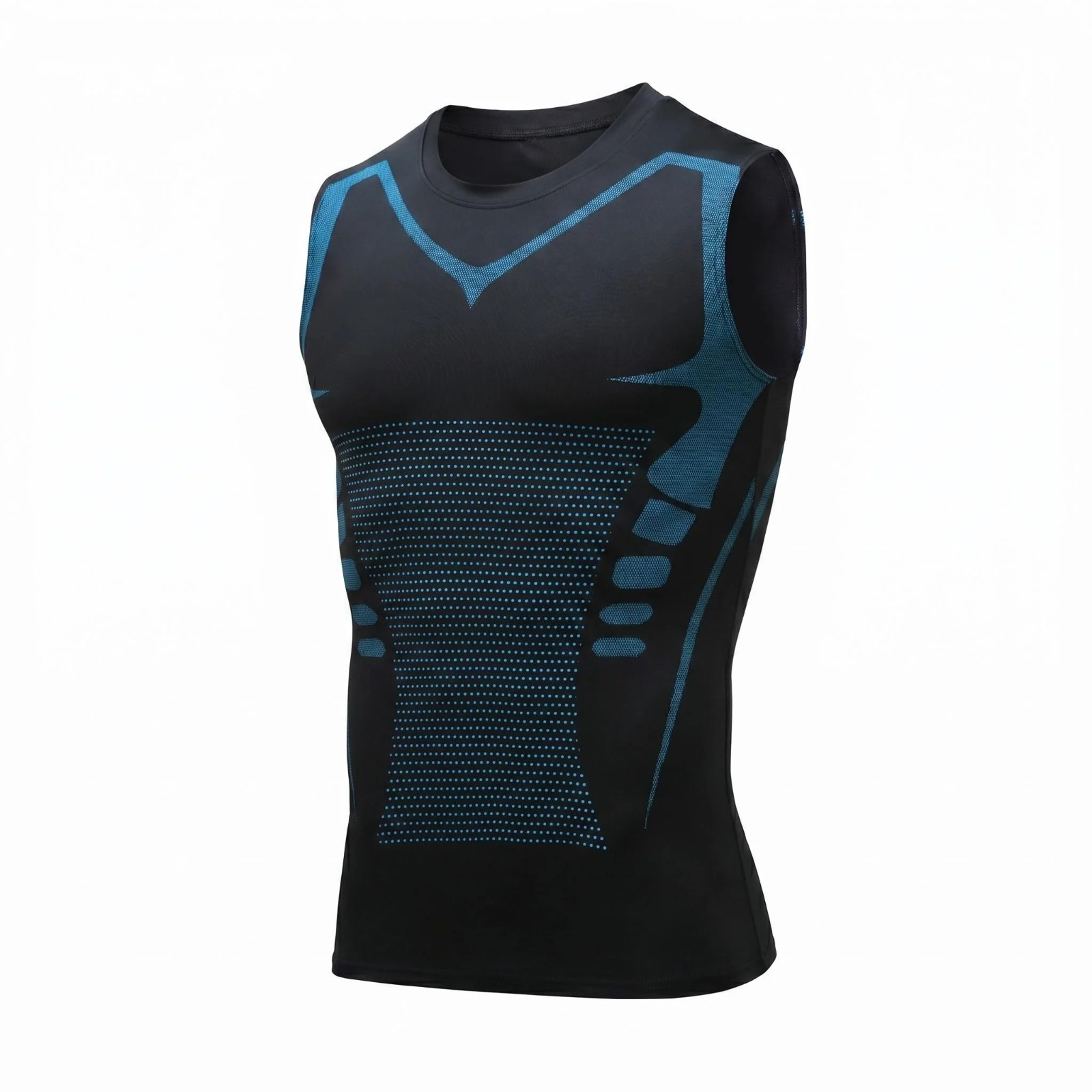 Men Compression Shirt Version Ionic Shaping Sleeveless Vest Sport Tank Top S-2XL