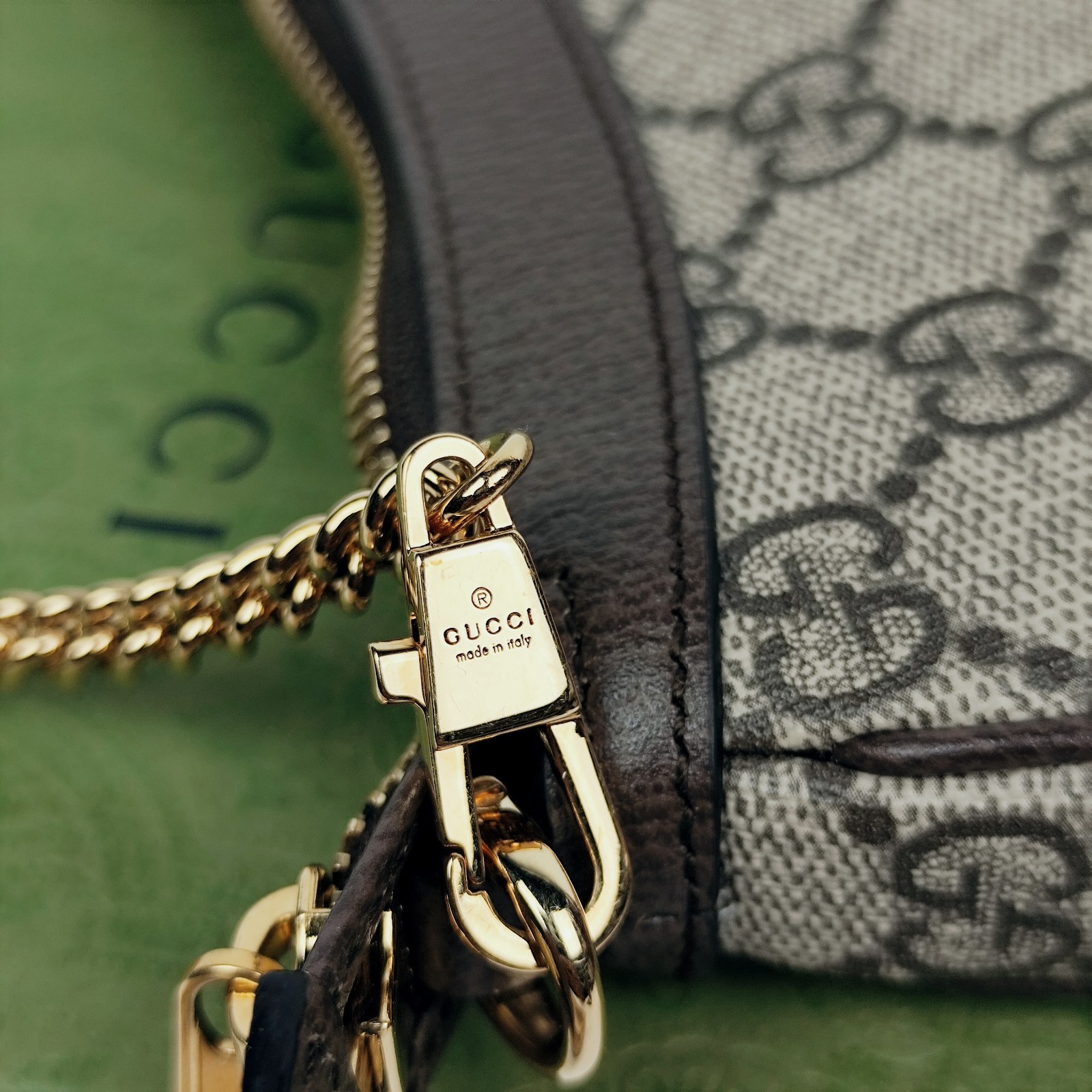 Gucci Ophidia Mini Women’s Leather Shoulder Bag Beige & Ebony GG Supreme Canvas