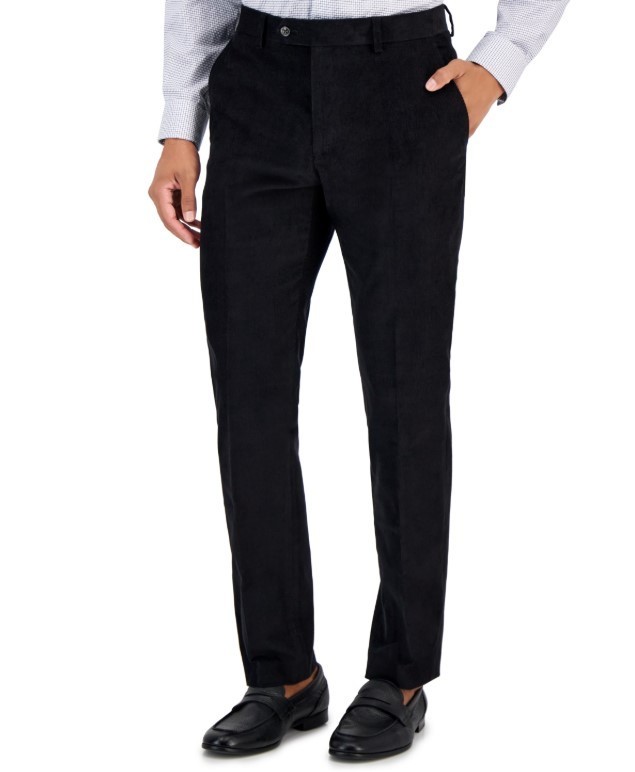 Tommy Hilfiger Men’s Modern-Fit Solid Corduroy Pants Black Size 36×32