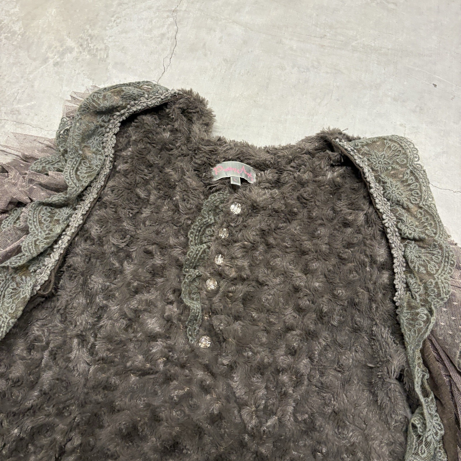 Vintage Y2K Pretty Angel Whimsigoth Tunic Size L Green Fairy Grunge Goblin