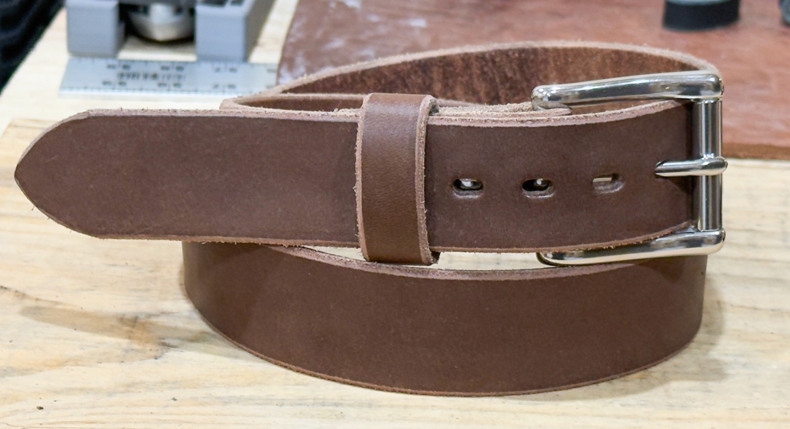 Men’s Full Grain Leather Belt – 1.5” Veg Tanned Cowhide, Heavy-Duty, Made in USA