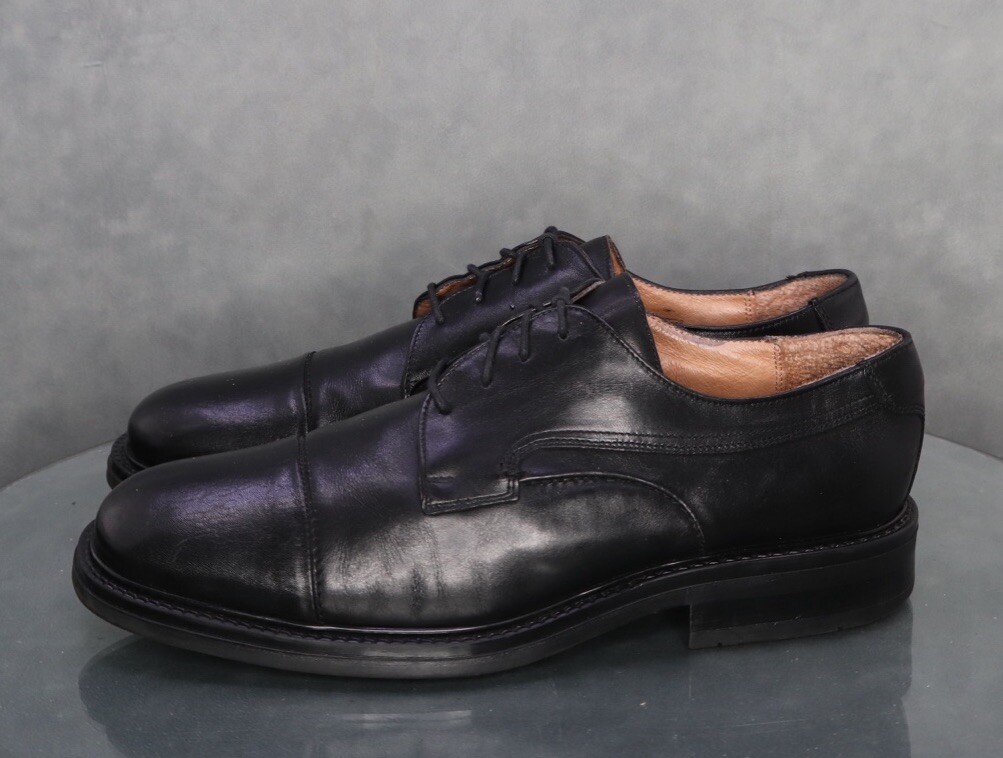 Bostonian Cap Toe Black Leather Dress Shoes Men’s Size 11.5 Made In Italy