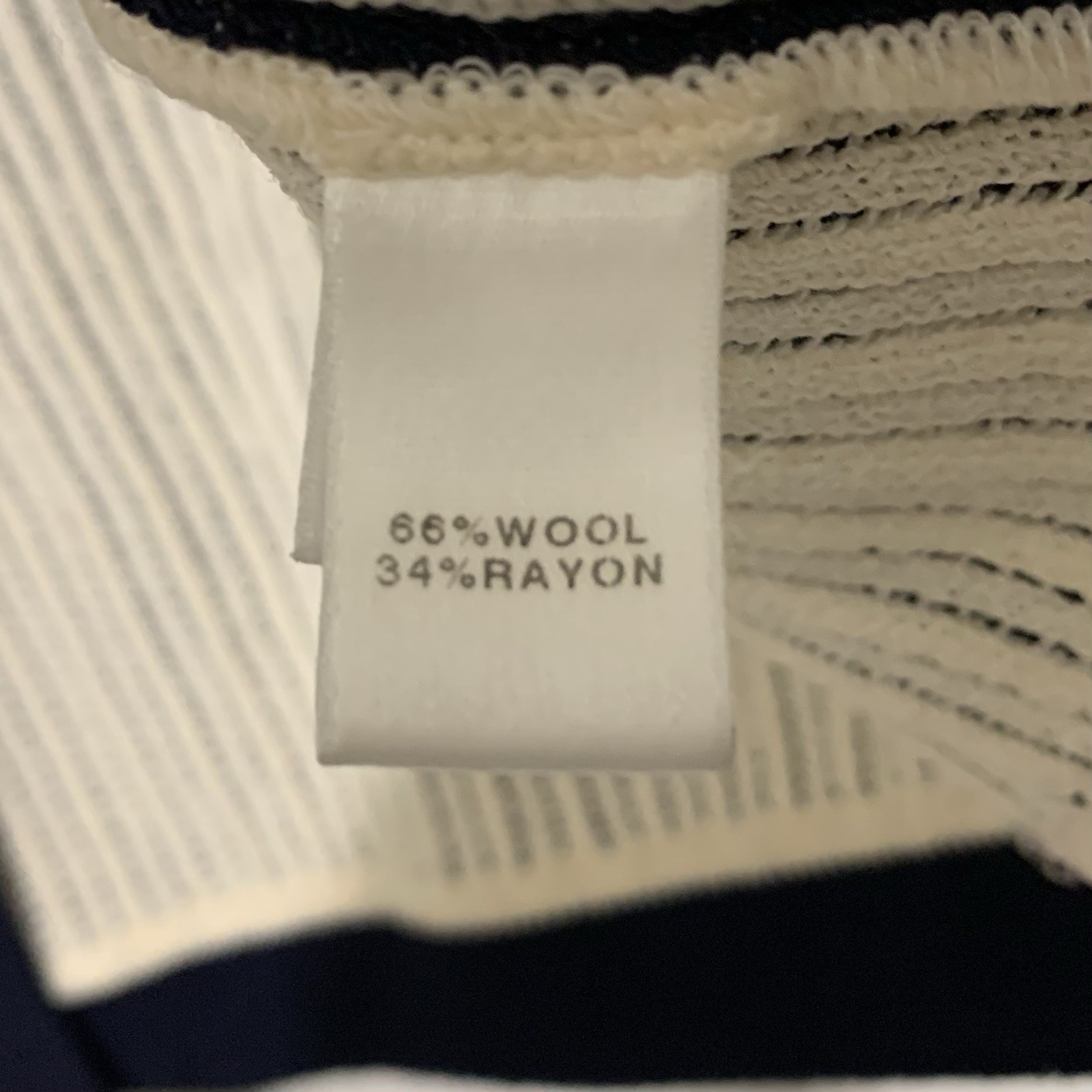 St. John Women’s Jacket Large Blue Beige Stripe Textures Hook Close Wool