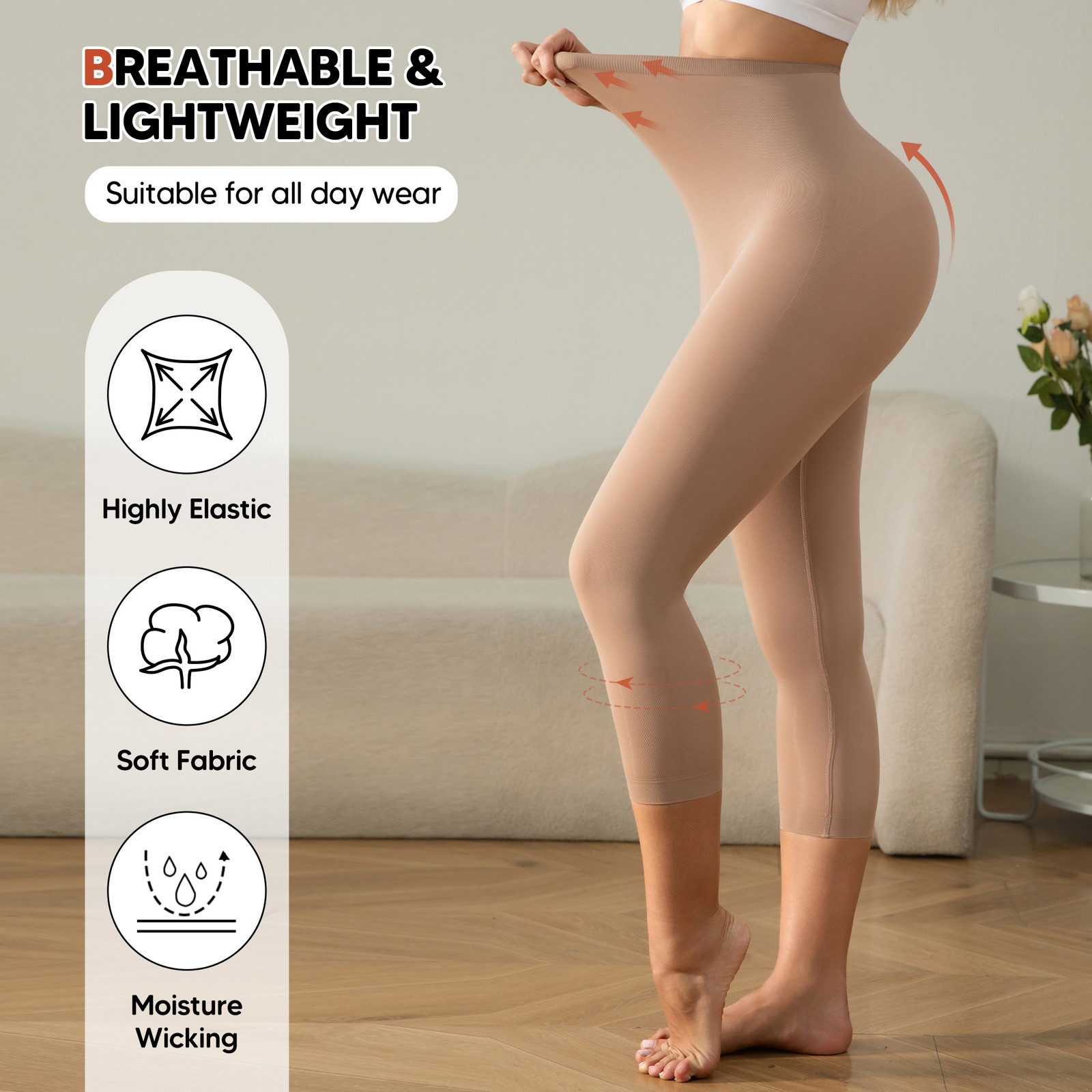 Women Slimming Anti Cellulite Compression Leggings Leg Shaper High Waist Capris