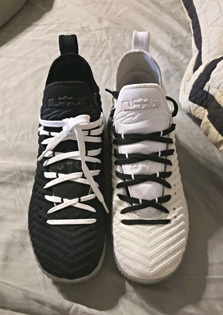 Nike LeBron 16 Equality Mismatched Black/White Low Top Lace-Up *Not In Org Box