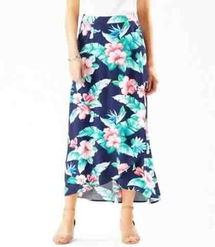 Tommy Bahama Womens 10 Maxi Skirt Floristic Approach Faux Wrap Floral NEW $115
