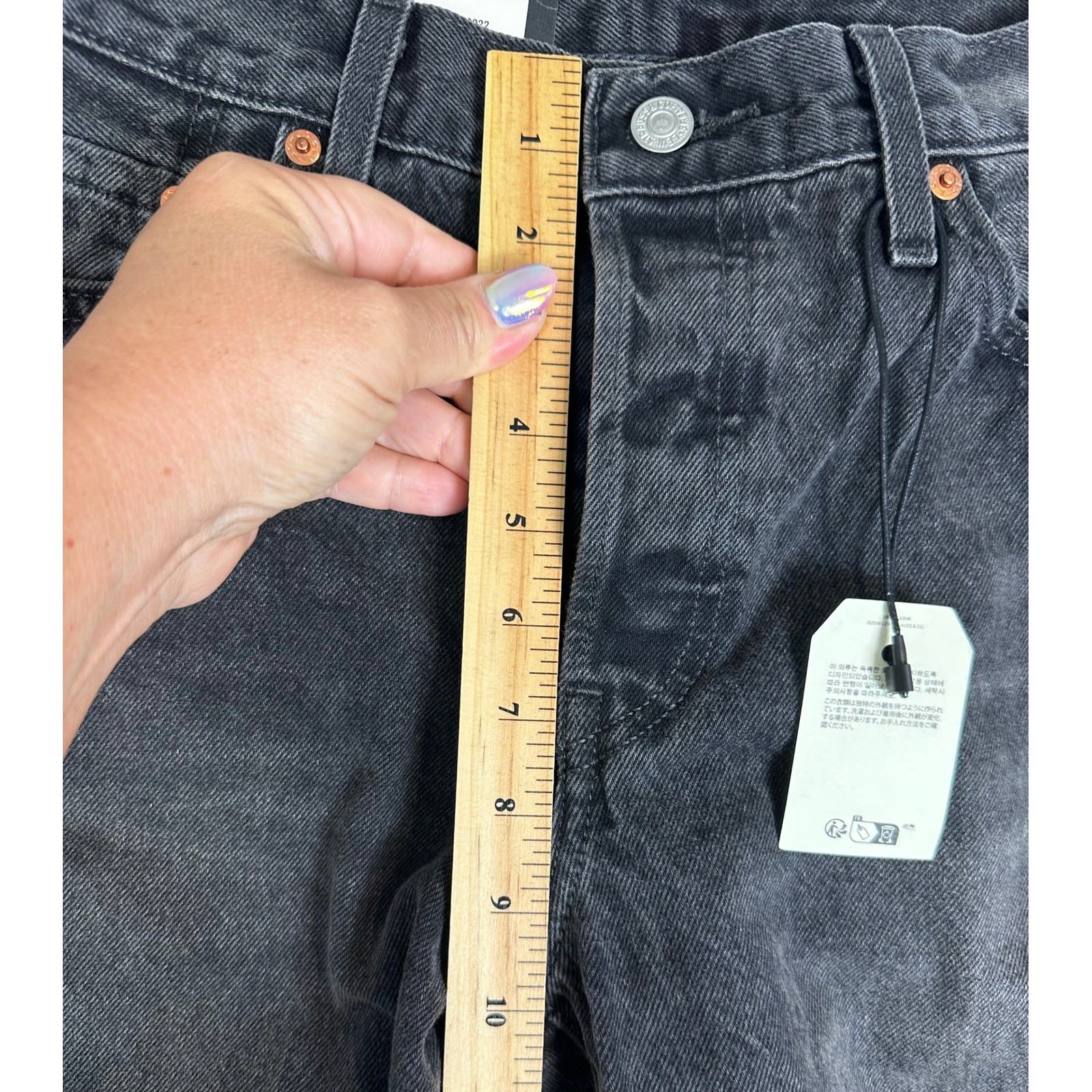 NEW Levis 501 ’90s Jeans 27×30 Take a Hint Black Button Fly Factory Wallet Fade