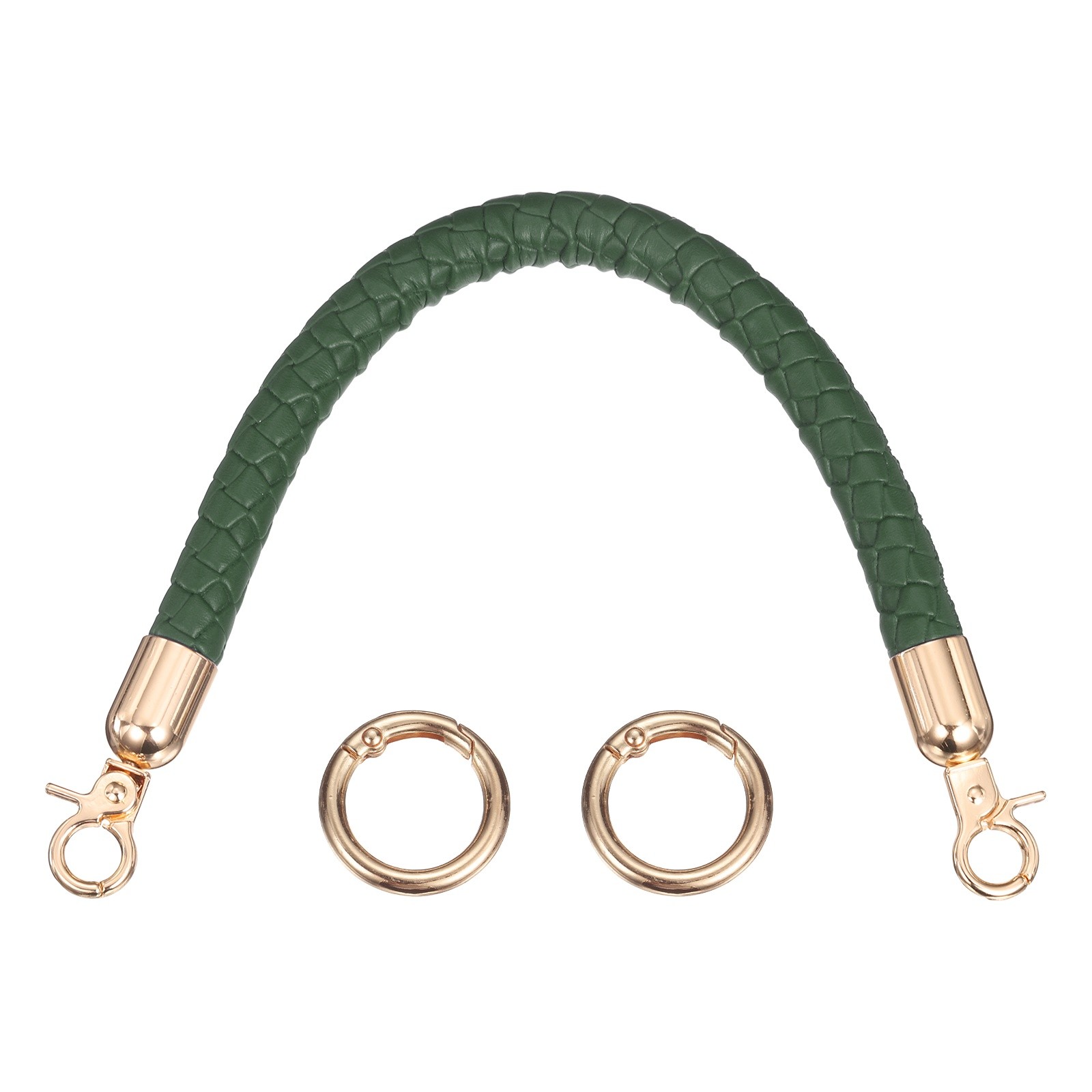 Braided Purse Straps 11.8 Inch Handbag Strap with Spring Buckle Green