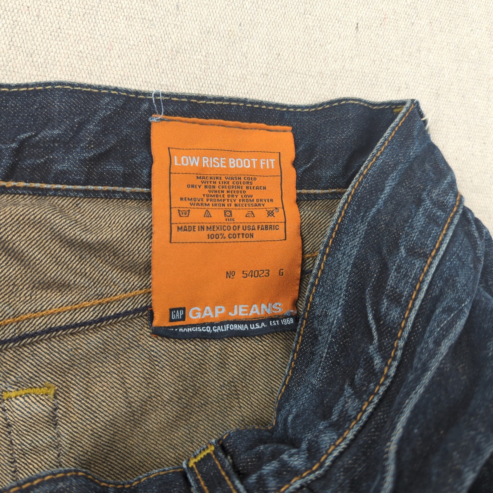 Gap 1969 Jeans Mens 34×34 Blue Low Rise Boot Cut Western Button Fly