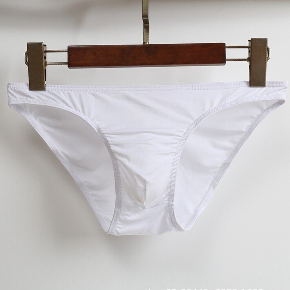 3 Pairs Men Underpants Super Thin Ice Silk Bikini Briefs Thongs Underwear