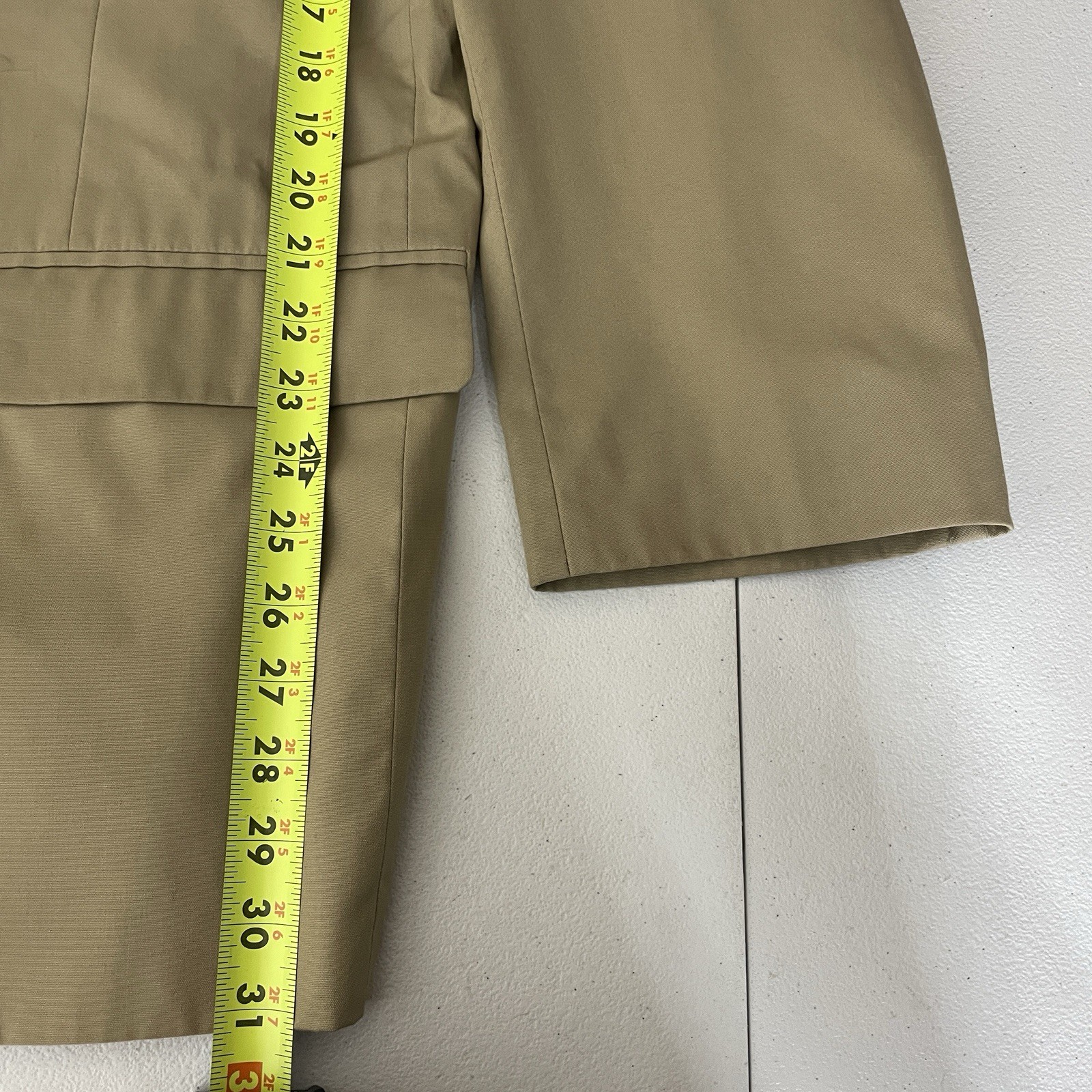 Haspel Blazer Jacket Mens 52R Beige Tan Cream Solid Wool Two Buttons