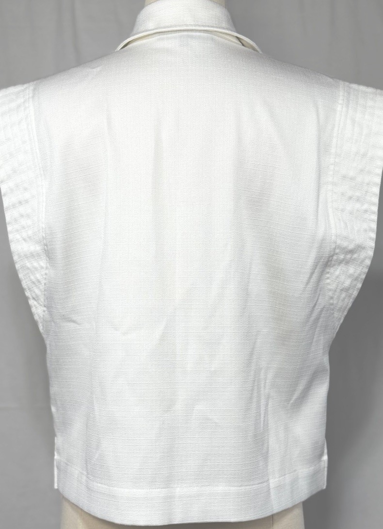 Rachel Roy White Solid Knit Sleeveless Collared Button-Up Top Women Size Large L