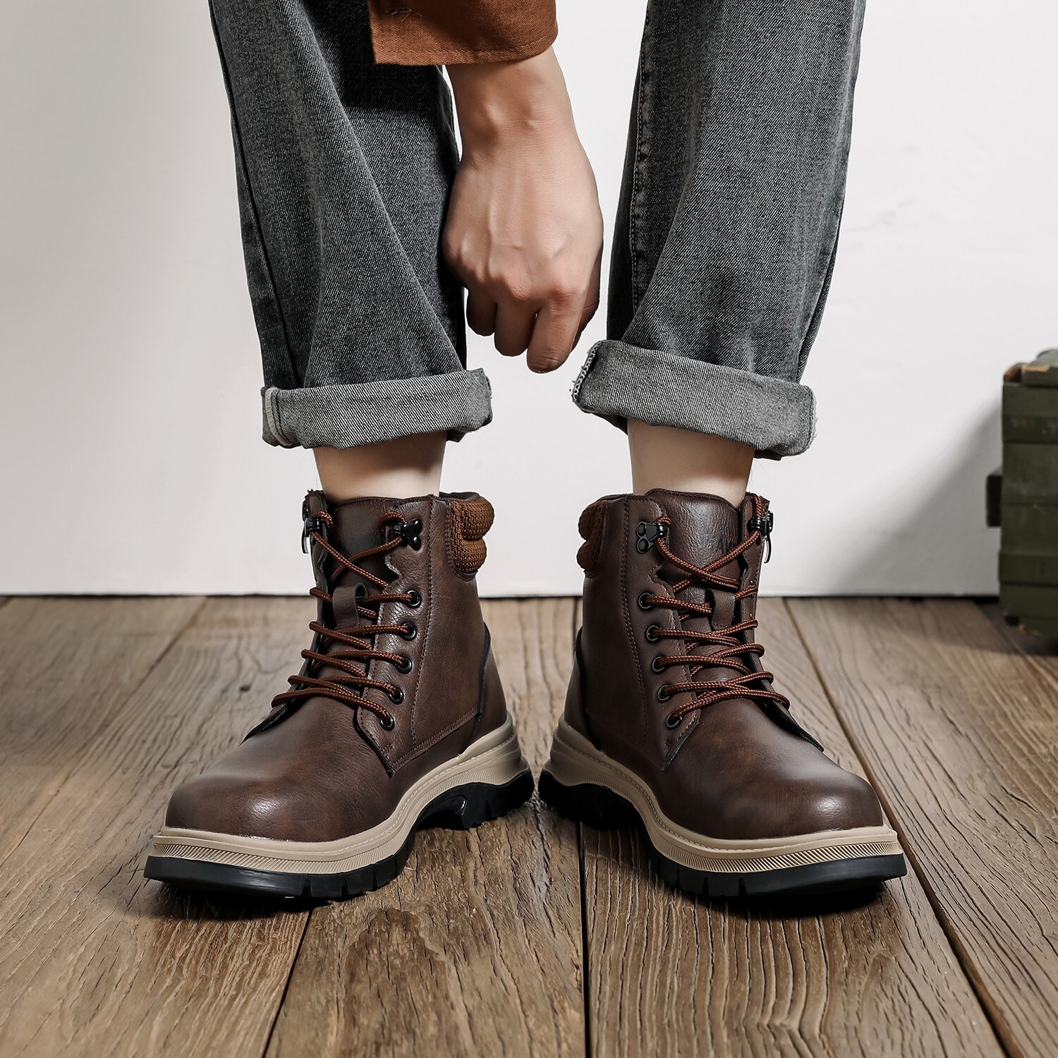 Waterproof Men’s Safety Work Boots Steel Toe Shoes Anti-Puncture work shoes