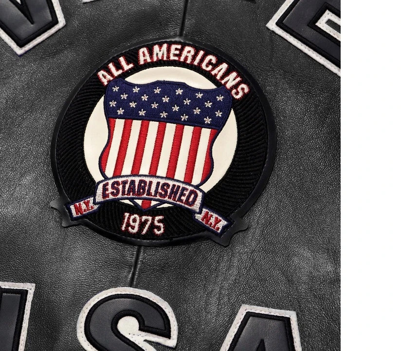 Avirex Men’s Real Leather Jacket Sheepskin Flight Bomber American Varsity Jacket