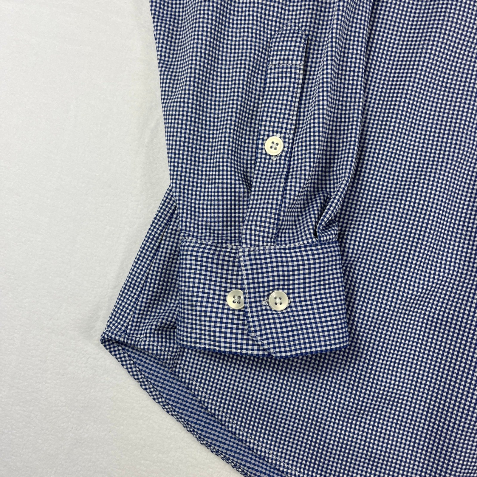 Mizzen+Main Spinnaker Collection Mens L Standard Gingham Dress Shirt Blue White